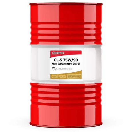 Front image of Sinopec_GL-5_75W90_Heavy_Duty_Automotive_Gear_Oil_Drum of 54 kg.