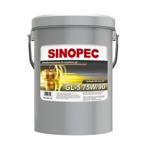 Front image of Sinopec_GL-5_75W90_Heavy_Duty_Automotive_Gear_Oil pail of 17kg.
