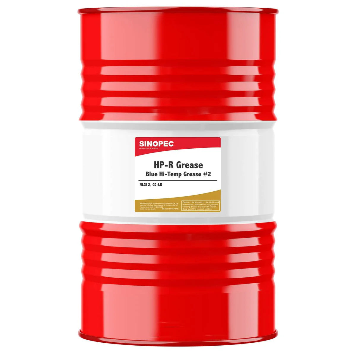 Front image of Sinopec HPR Grease Blue High Temp Grease NLGI 2 drum of  180 kg.