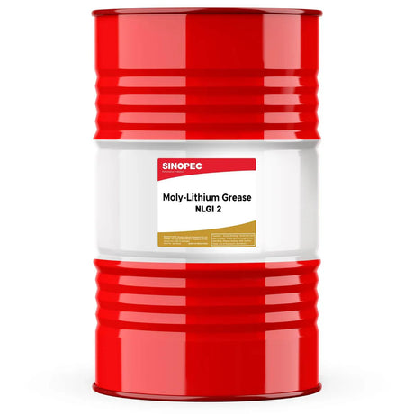 Front image of Sinopec Moly-Lithium Grease NLGI 2 drum of 180 kg.