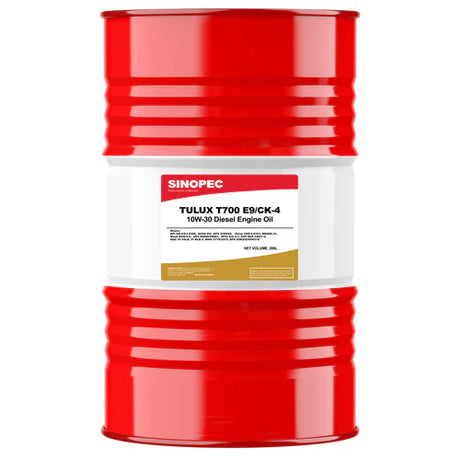 Front image of Sinopec T700 CK4 E9 10W30 drum of synthetic diesel engine oil 200 L.