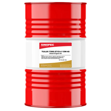 Front image of Front image of Sinopec Tulux T500 15W-40 Classic Diesel Engine Oil drum of diesel engine oil 200 L.